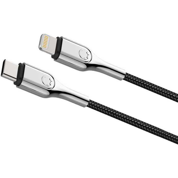 Cygnett Cygnett Armoured Gevlochten Lightning naar USB-C Kabel - 10cm - Zwart