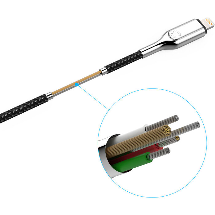 Cygnett Cygnett Armoured Braided Lightning to USB-C Cable 10cm Black