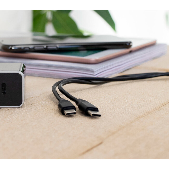 Mobiparts Mobiparts USB-C naar USB-C Snellader Kabel - 60W - 1 Meter - Zwart
