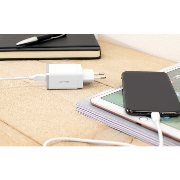 Mobiparts Mobiparts USB-C naar USB-C Kabel - 2 Meter - 60W - 3A - Wit