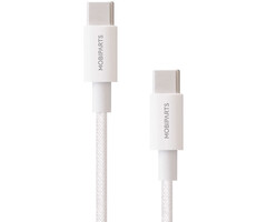 Mobiparts Mobiparts USB-C naar USB-C Woven Kabel - 1 Meter - 2A - Wit