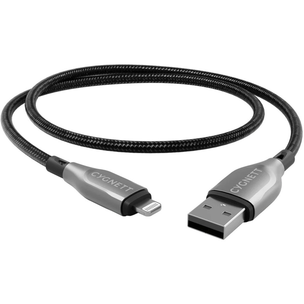 Cygnett Cygnett Armoured Braided Lightning to USB Cable 1m Black, foto 3 van 5