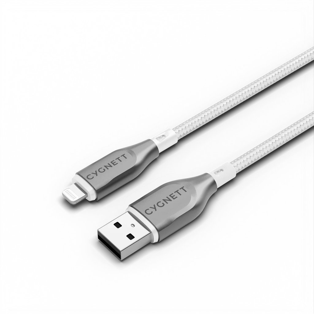 Cygnett Cygnett Armoured Lightning naar USB-A Kabel 1m - Gevlochten Wit