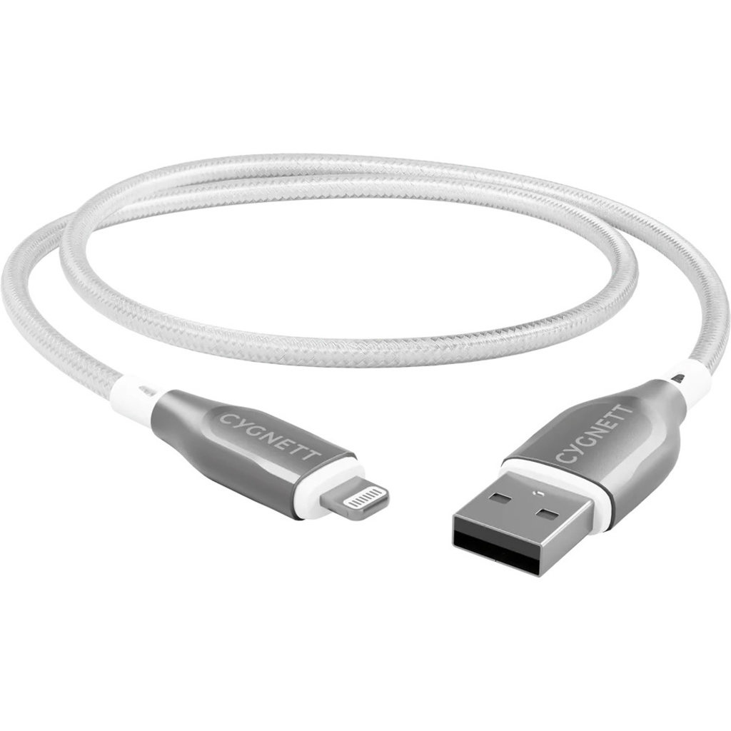 Cygnett Cygnett Armoured Lightning naar USB-A Kabel 1m - Gevlochten Wit