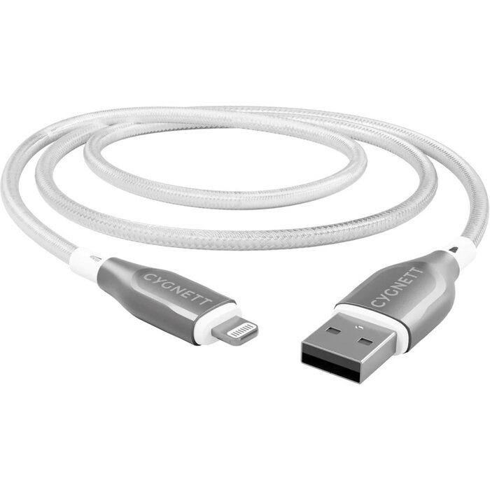 Cygnett Cygnett Armoured Lightning naar USB-kabel 2m - Gevlochten Wit