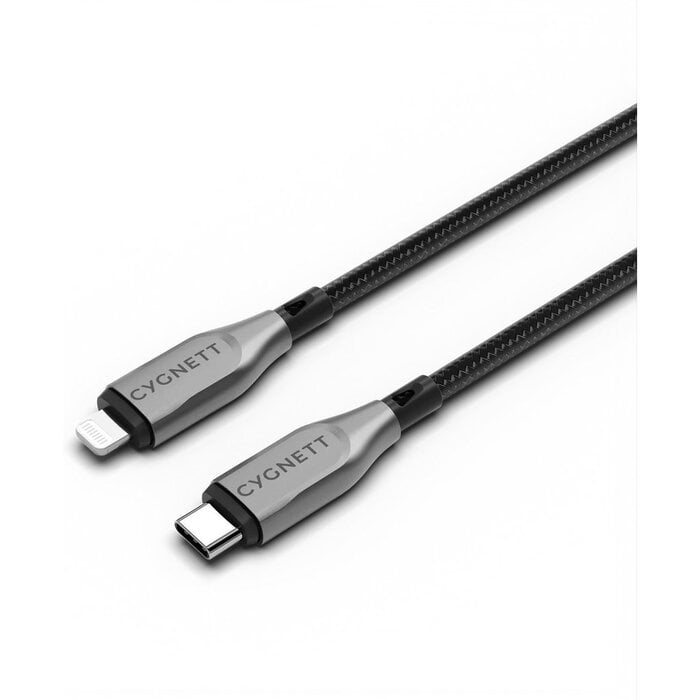 Cygnett Cygnett Armoured Gevlochten USB-C naar Lightning Kabel - 50cm - Zwart