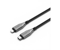 Cygnett Cygnett Armoured Gevlochten USB-C naar Lightning Kabel 1m - Zwart
