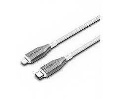 Cygnett Cygnett Armoured USB-C naar Lightning Kabel 1m - Gevlochten - Wit
