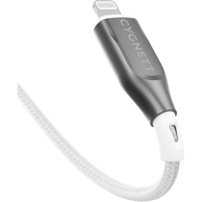 Cygnett Cygnett Armoured Braided LightnIng to USB-C Cable 1m White