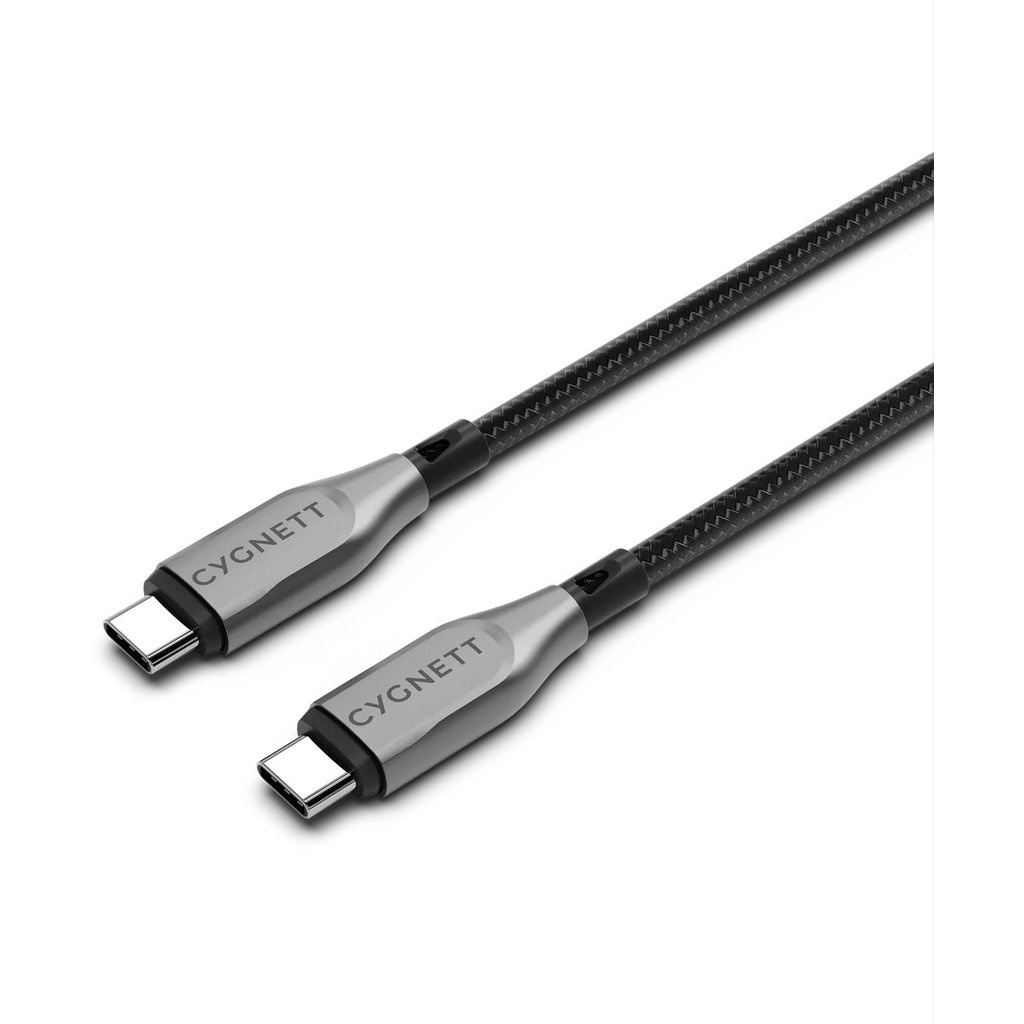 Cygnett Cygnett Armoured USB-C naar USB-C Kabel - 50cm - 100W - Zwart Gevlochten