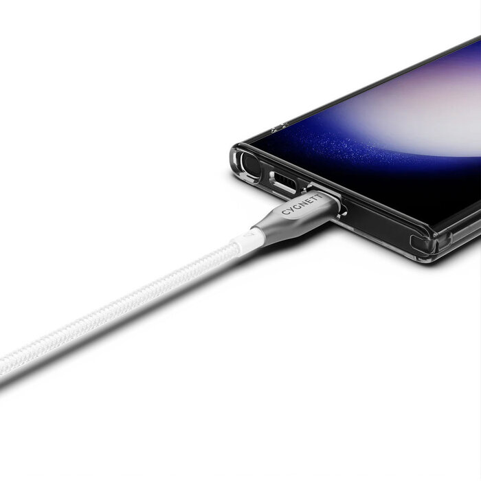 Cygnett Cygnett Armoured Braided USB-C to USB-C Cable 1m White