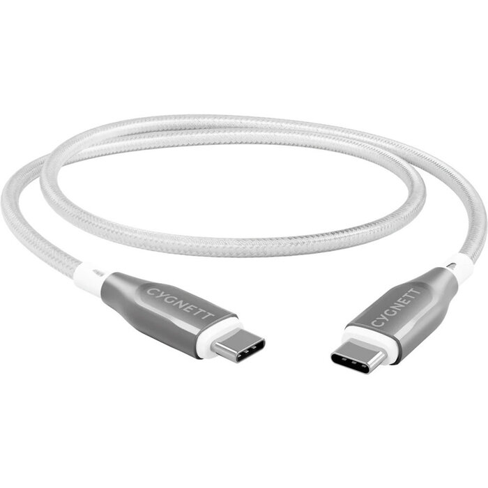 Cygnett Cygnett Armoured Braided USB-C to USB-C Cable 1m White