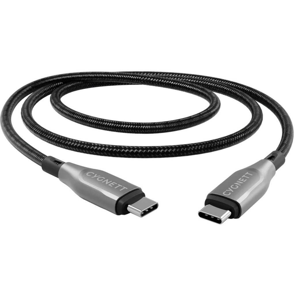Cygnett Cygnett Armoured USB-C naar USB-C Kabel 2m (100W) - Gevlochten Zwart