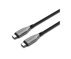 Cygnett Cygnett Armoured USB-C naar USB-C Kabel - 3m - 100W - Gevlochten Zwart