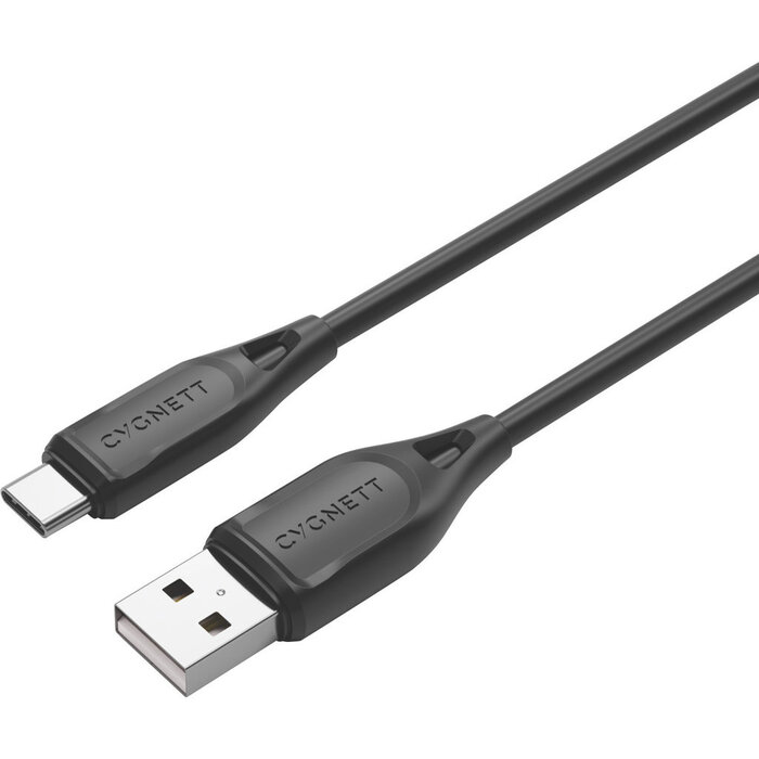 Cygnett Cygnett Essentials USB-C naar USB-A Oplaadkabel - 2 Meter - Zwart