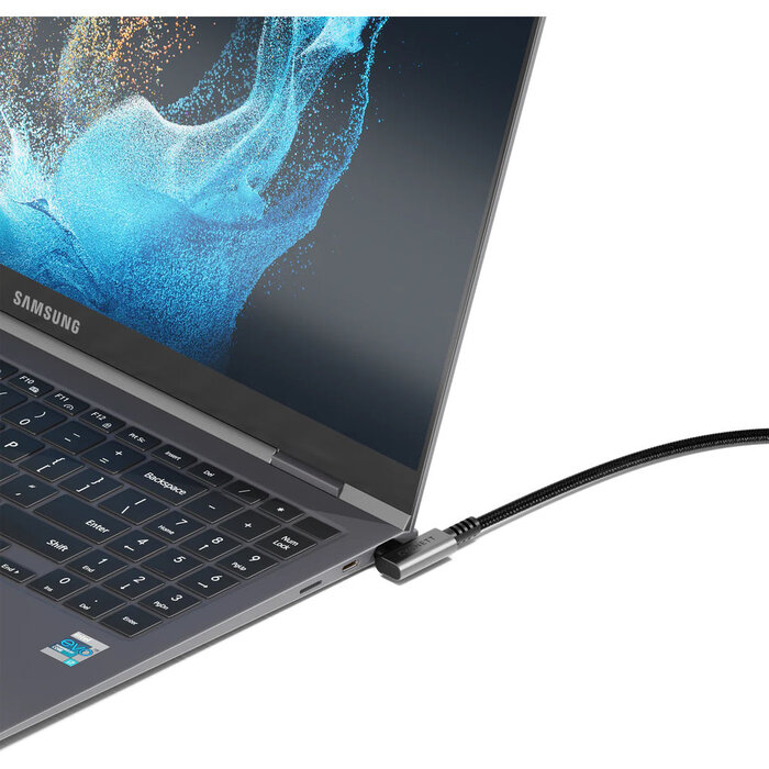 Cygnett Cygnett Unite Right Angled Braided USB-C to USB-C Cable 1m Black