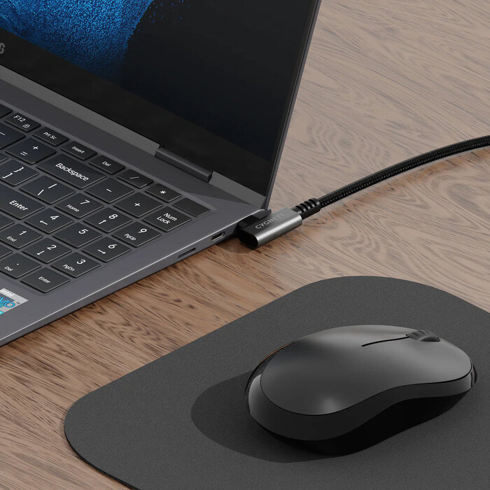 Cygnett Cygnett Unite USB-C naar USB-C Kabel 1m - Haaks - 240W - Gevlochten - Zwart