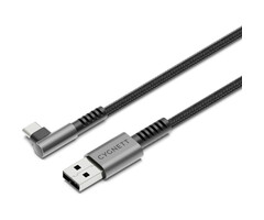 Cygnett Cygnett Haakse USB-C naar USB-A Kabel 1m - Gevlochten - Zwart