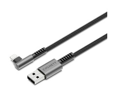 Cygnett Cygnett Haakse Lightning naar USB-A Kabel 1m - Gevlochten - Zwart