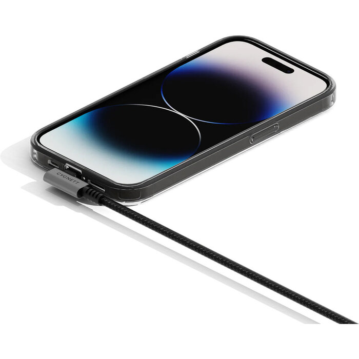 Cygnett Cygnett Haakse Lightning naar USB-A Kabel 1m - Gevlochten Zwart