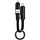 Mobiparts 3-in-1 Oplaadkabel - Aluminium - Sleutelhanger - Zwart
