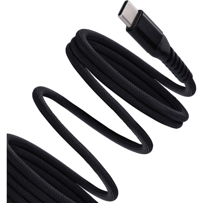 Mobiparts Mobiparts Magnetische USB-C naar USB-C Kabel - 1m - Gevlochten - Zwart