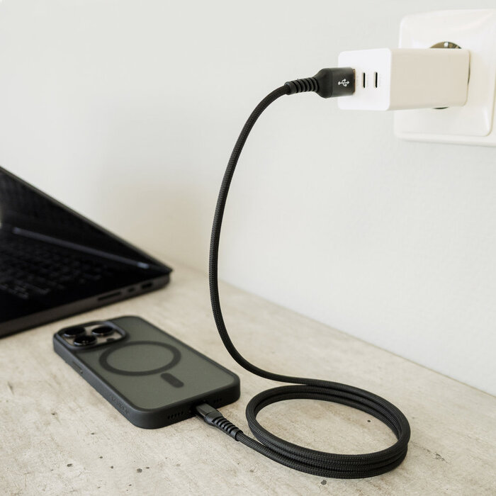 Mobiparts Mobiparts Magnetische USB-C naar USB-C Kabel - 1m - Gevlochten - Zwart