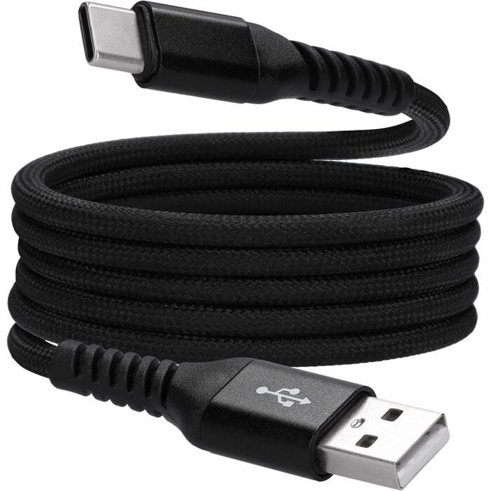 Mobiparts Mobiparts Magnetische USB-A naar USB-C Kabel 1m - Zwart Gevlochten