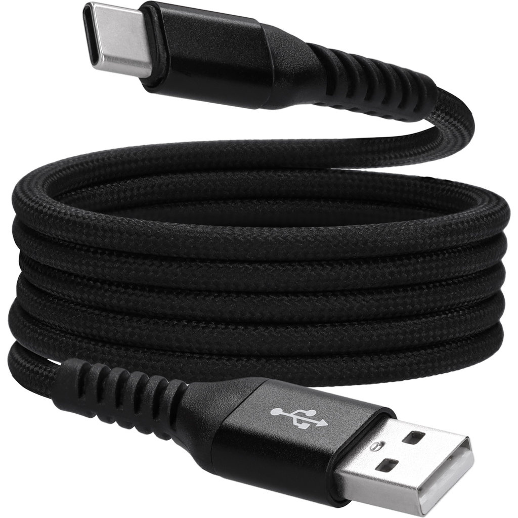 Mobiparts Mobiparts Magnetische USB-A naar USB-C Kabel 1m - Zwart Gevlochten