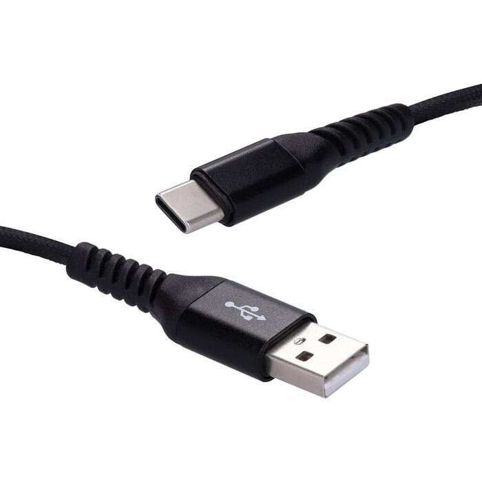 Mobiparts Mobiparts Magnetische USB-A naar USB-C Kabel 1m - Zwart Gevlochten
