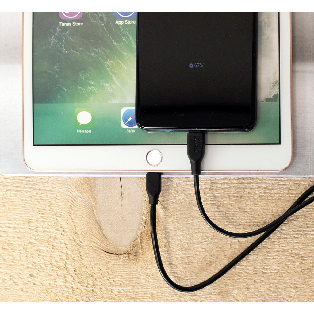 Mobiparts Mobiparts USB-C naar USB-A Kabel - 2A - 1 Meter - Zwart