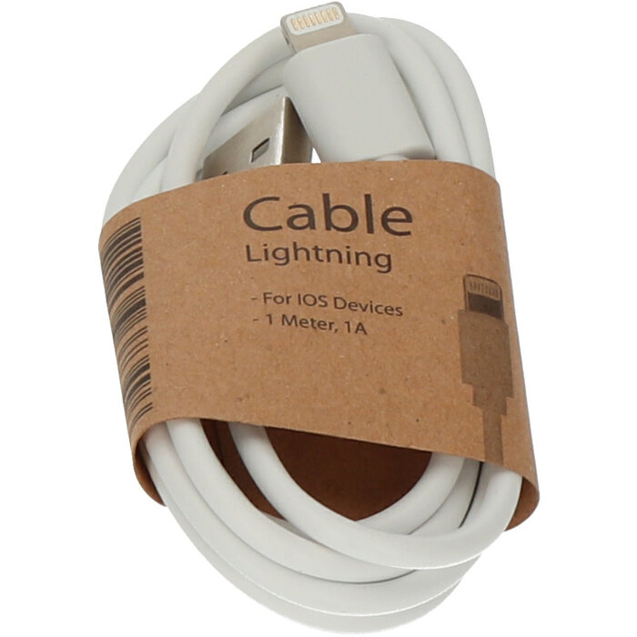 Quick & Easy Lightning naar USB Oplaadkabel 1 meter Wit - 5-pack