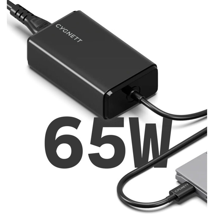 Cygnett Cygnett PowerMaxx 65W GaN USB-C Laptop Charger Black