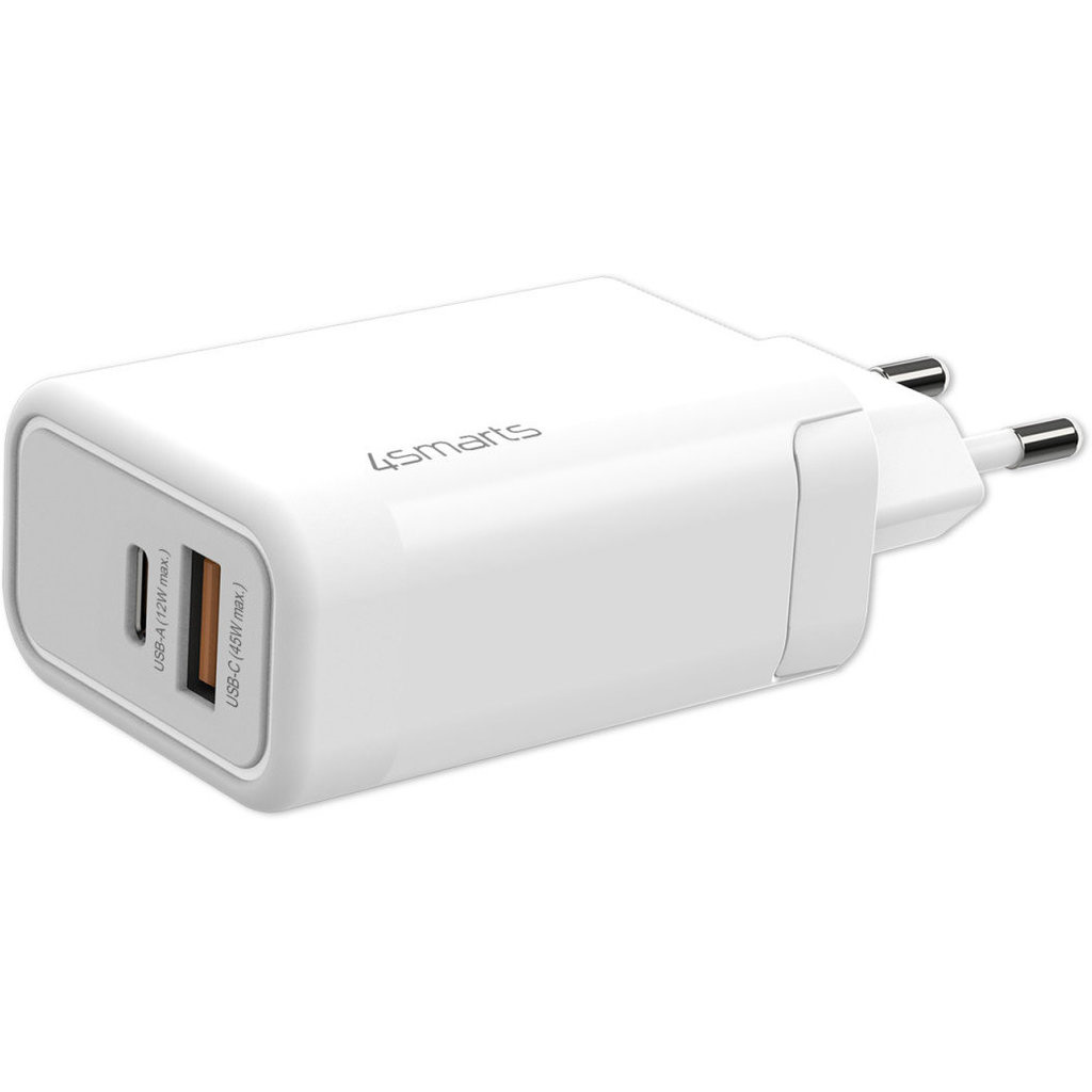 4Smarts 4SMarts VoltPlug 45W GaN USB-C Snellader - Compacte Adapter - Wit, foto 3 van 6