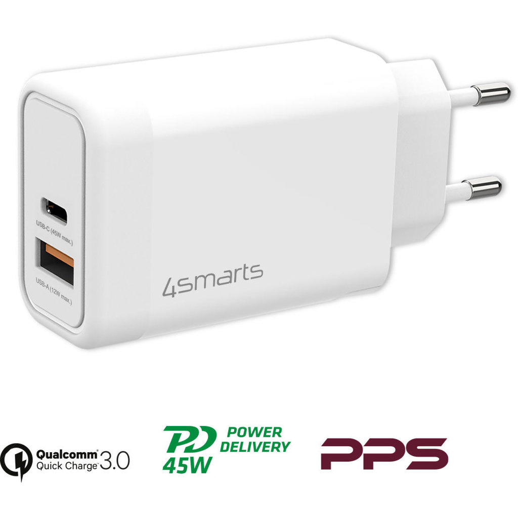 4Smarts 4SMarts VoltPlug 45W GaN USB-C Snellader - Compacte Adapter - Wit, foto 5 van 6