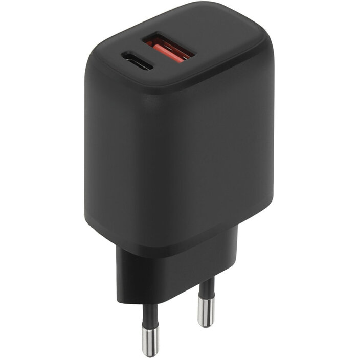 Mobiparts Mobiparts Wall Charger Dual USB-C/USB-A 20W Black (Bulk)