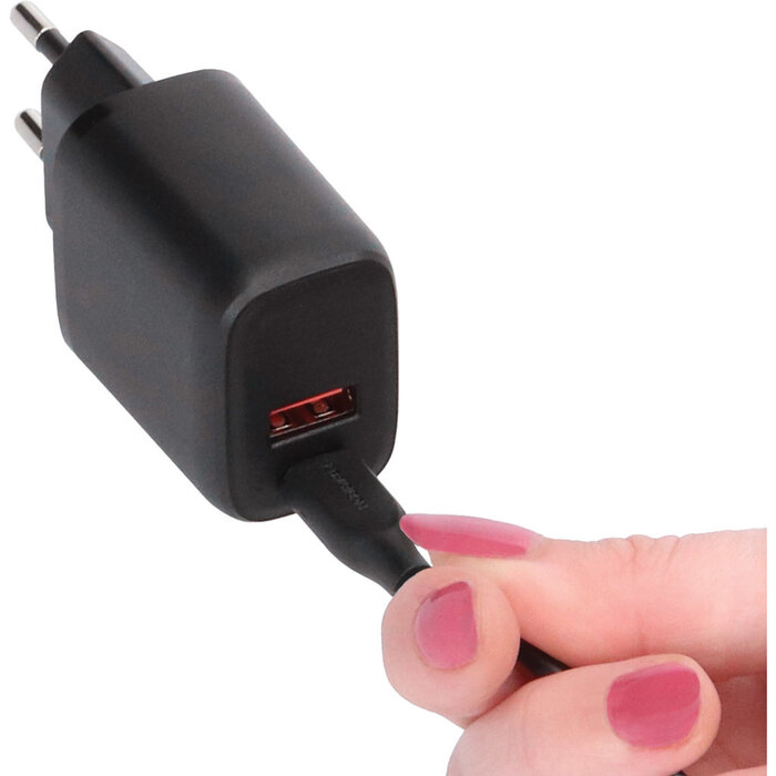 Mobiparts Mobiparts Dual USB-C & USB-A Wandlader 20W + USB-C Kabel (1m) - Zwart
