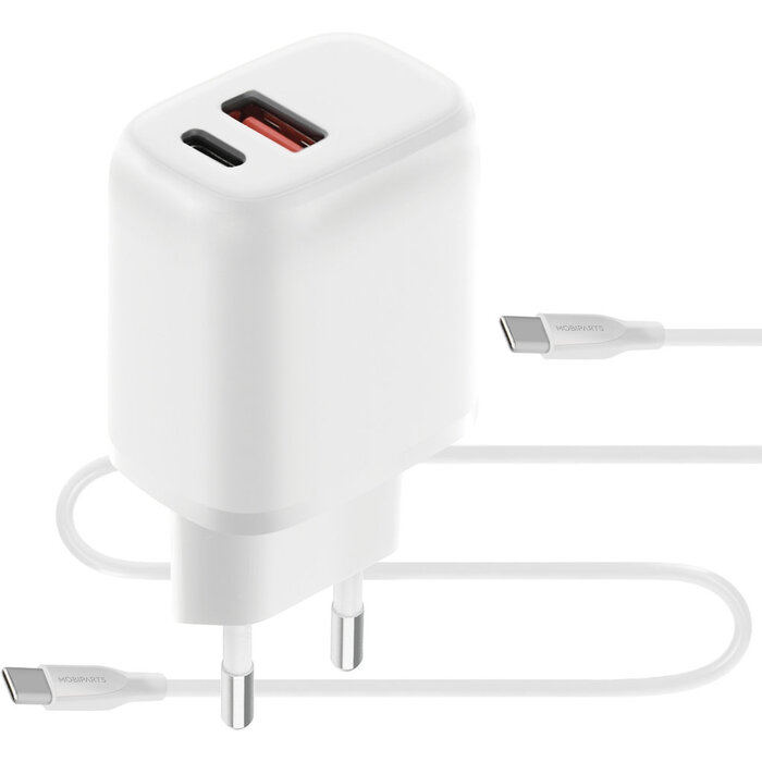 Mobiparts Mobiparts Wall Charger Dual USB-C/USB-A with USB-C to USB-C cable White