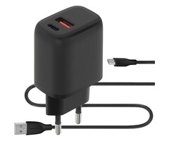 Mobiparts Mobiparts Wall Charger Dual USB-C/USB-A with Micro USB Cable Black