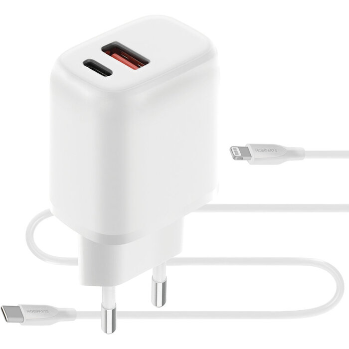 Mobiparts Mobiparts Wall Charger Dual USB-C/USB-A with Lightning Cable White