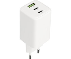 Mobiparts Mobiparts 65W GaN Snellader - 3 Poorten (2x USB-C, 1x USB-A) - Wit