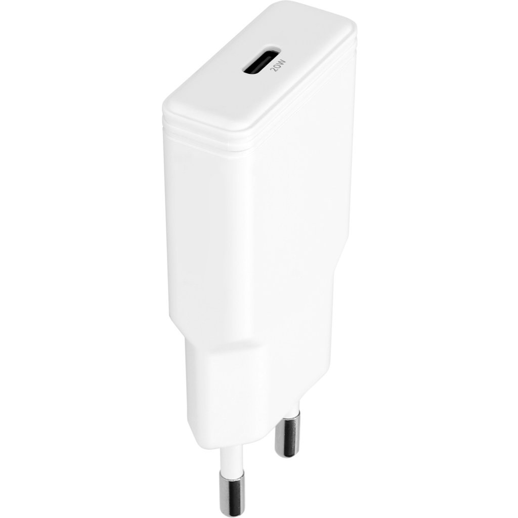 Mobiparts Mobiparts GaN USB-C Snellader 20W - Plat Design - Wit