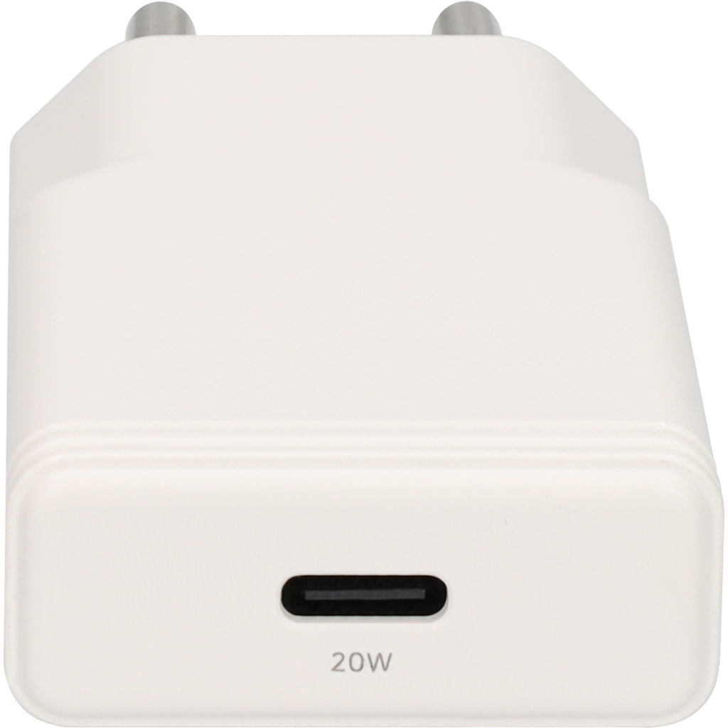 Mobiparts Mobiparts GaN USB-C Snellader 20W - Plat Design - Wit