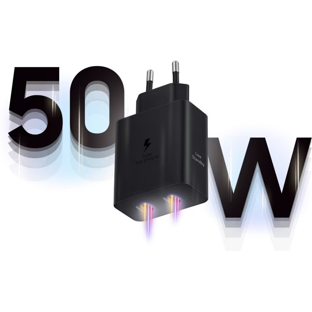 Samsung Originele Samsung Duo Power Adapter 50W met USB-C Kabel - Zwart