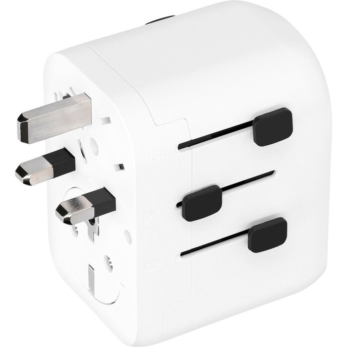 Mobiparts Mobiparts Universele Wereldstekker - Reisadapter voor 150+ Landen - Wit
