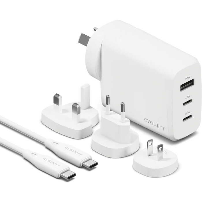 Cygnett Cygnett Voyager 67W Multiport GaN Travel Wall Charger White