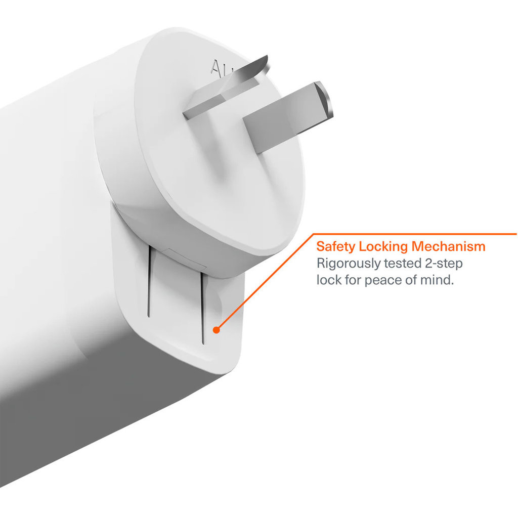 Cygnett Cygnett Voyager 67W Multiport GaN Travel Wall Charger White, foto 4 van 5