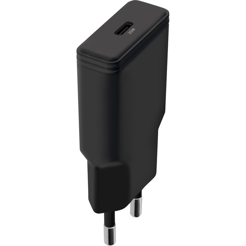 Mobiparts Mobiparts 20W USB-C GaN Snellader - Plat Design - Zwart