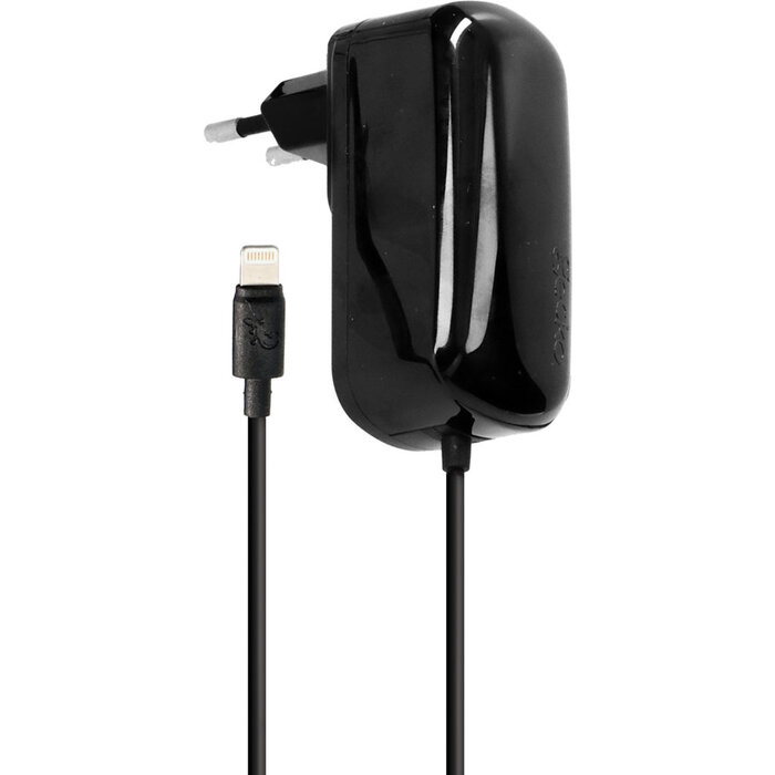 Gecko Gecko Thuislader met Vaste Lightning Kabel - 2.1A - 1.5m - Zwart