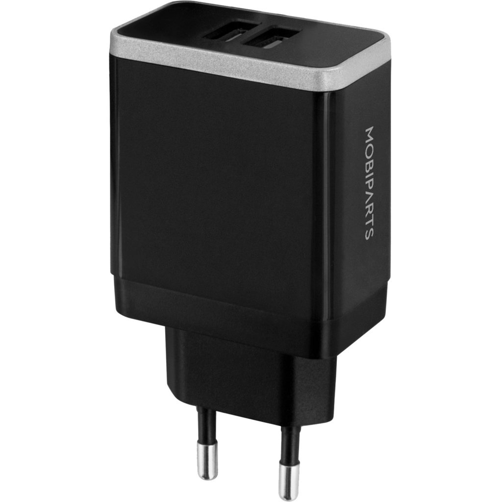 Mobiparts Mobiparts Wall Charger Dual USB 12W/2.4A Black